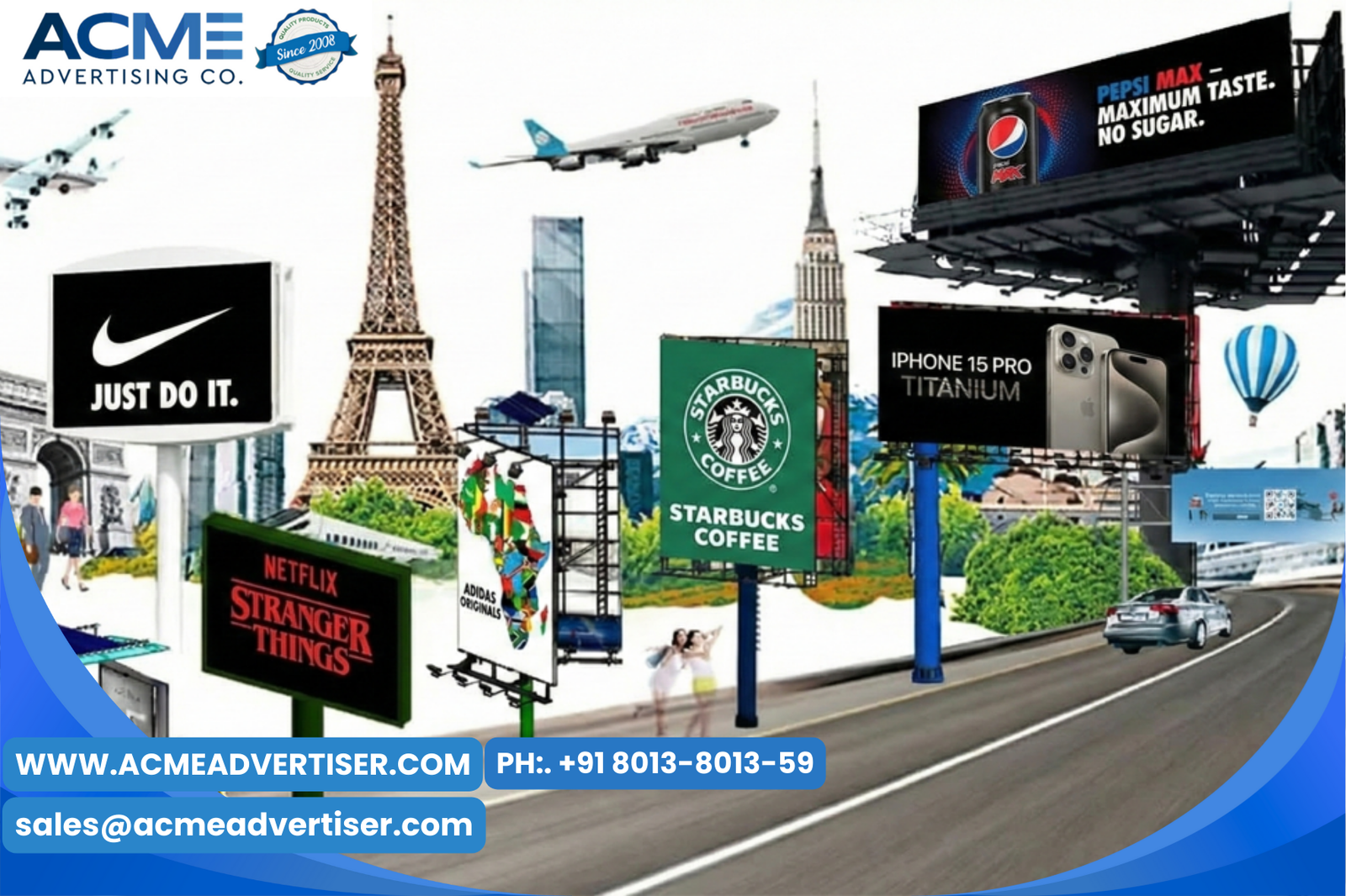 US Outdoor Media brand advertising with Acme advertising co.