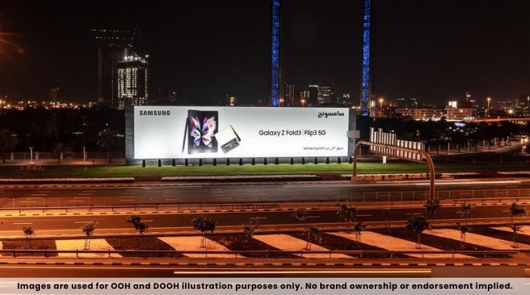 Buy Billboard Space on illuminated outdoor billboards designed for strong night-time brand impact and recall
