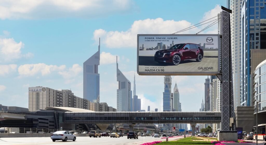 Desert highway billboard campaign using Outdoor Media in RAK to reach long-distance travelers and motorists