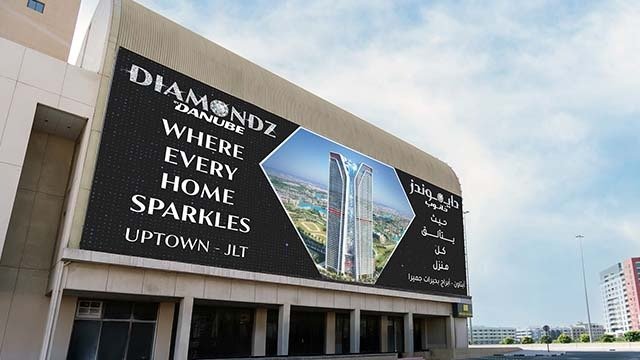 Building-mounted DOOH Screens Sharjah delivering bold digital advertising visibility