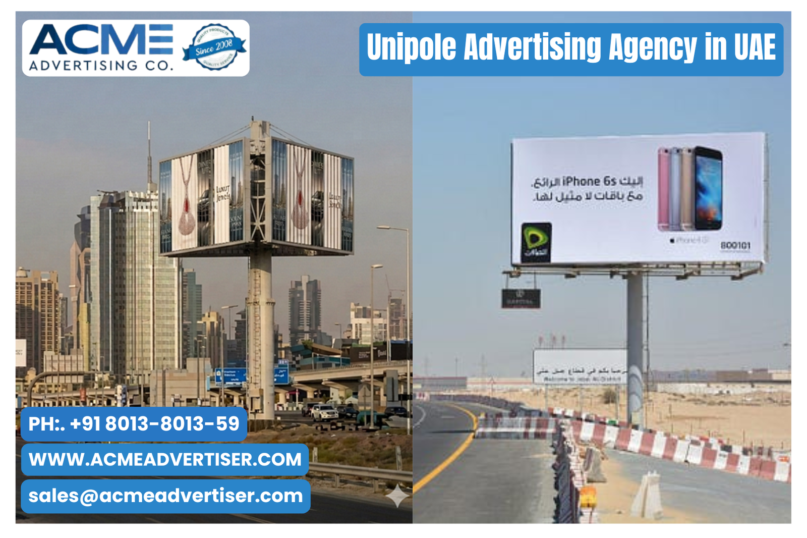 Unipole Advertising Agency in UAE – ACME Advertising Co.